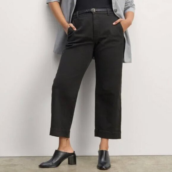 NEW! Everlane Black Straight Leg Pants - Picture 1 of 15